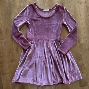 aritzia talula pink / purple velvet dresss